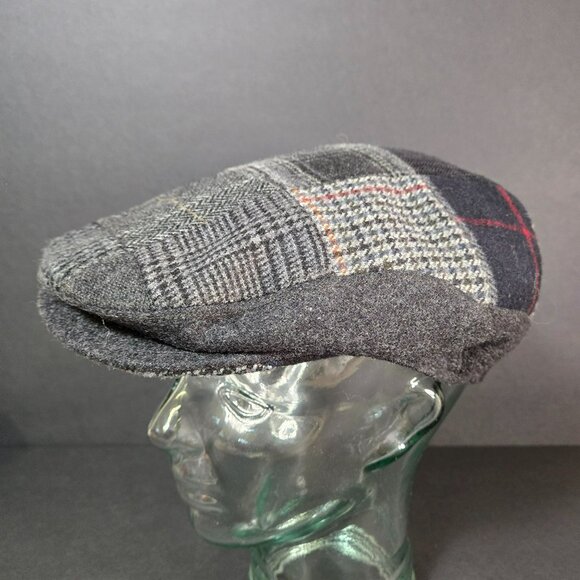 Brooks Brothers Wool Blend Patchwork Mens LG Newsboy Cap Hat Gray Made In Italy - Picture 5 of 10